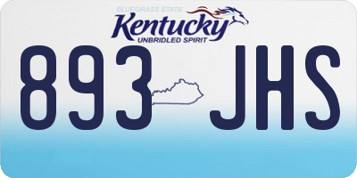 KY license plate 893JHS