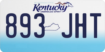KY license plate 893JHT