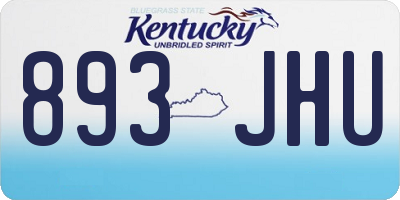 KY license plate 893JHU