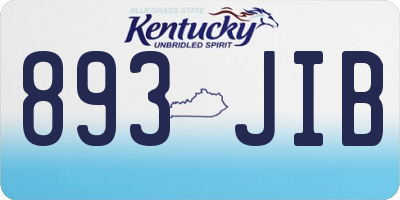 KY license plate 893JIB