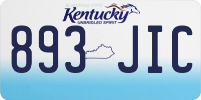 KY license plate 893JIC