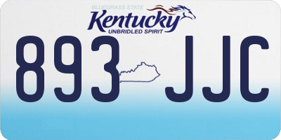 KY license plate 893JJC