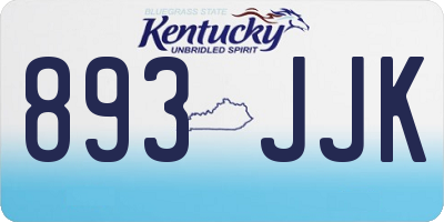 KY license plate 893JJK