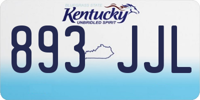KY license plate 893JJL