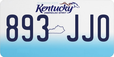 KY license plate 893JJO