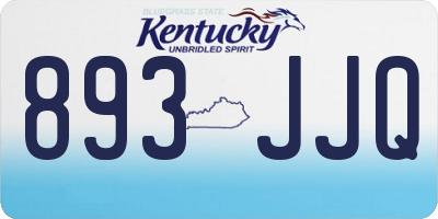 KY license plate 893JJQ