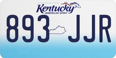 KY license plate 893JJR