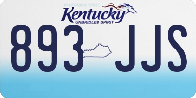 KY license plate 893JJS