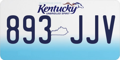 KY license plate 893JJV