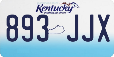 KY license plate 893JJX