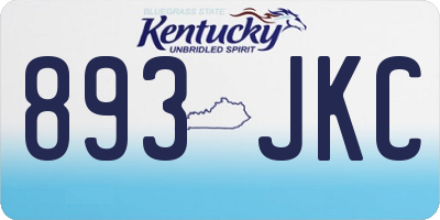 KY license plate 893JKC