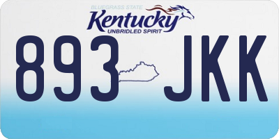 KY license plate 893JKK