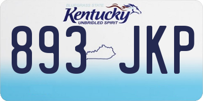 KY license plate 893JKP