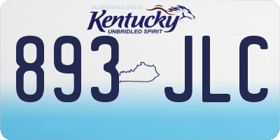 KY license plate 893JLC