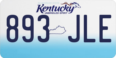 KY license plate 893JLE