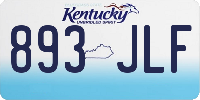 KY license plate 893JLF