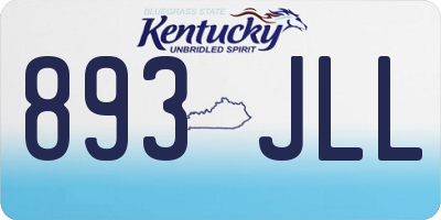 KY license plate 893JLL