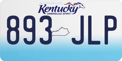 KY license plate 893JLP