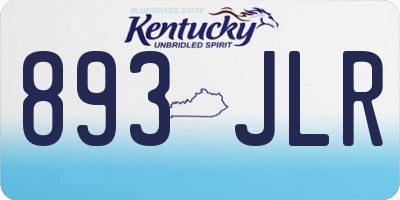 KY license plate 893JLR