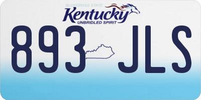 KY license plate 893JLS