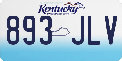 KY license plate 893JLV
