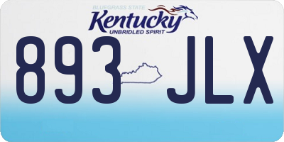 KY license plate 893JLX