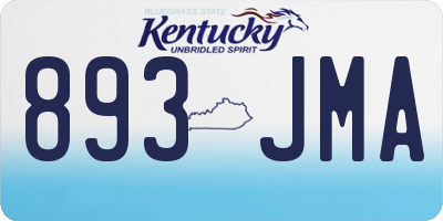 KY license plate 893JMA