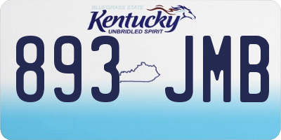 KY license plate 893JMB