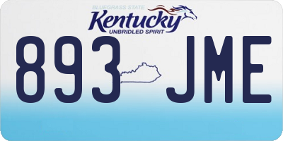 KY license plate 893JME