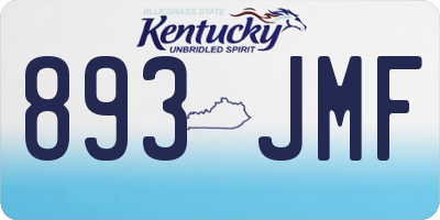 KY license plate 893JMF
