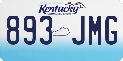 KY license plate 893JMG
