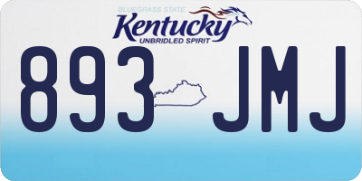 KY license plate 893JMJ