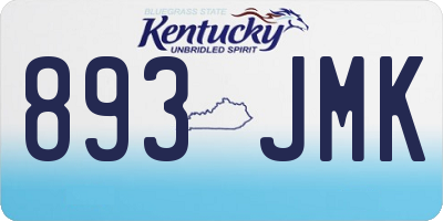 KY license plate 893JMK