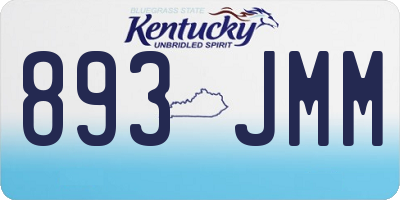 KY license plate 893JMM