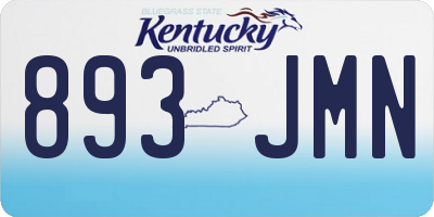 KY license plate 893JMN