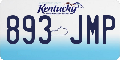 KY license plate 893JMP