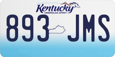 KY license plate 893JMS