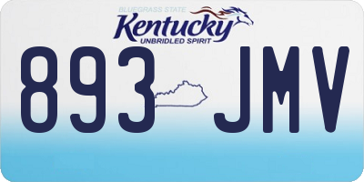 KY license plate 893JMV