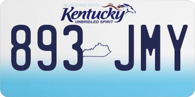 KY license plate 893JMY