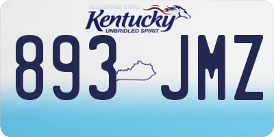 KY license plate 893JMZ