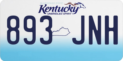 KY license plate 893JNH
