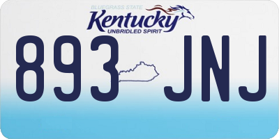 KY license plate 893JNJ