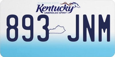 KY license plate 893JNM