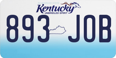 KY license plate 893JOB