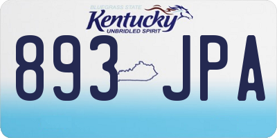 KY license plate 893JPA