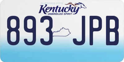 KY license plate 893JPB