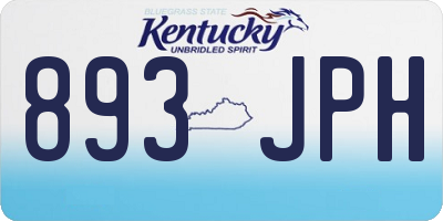 KY license plate 893JPH