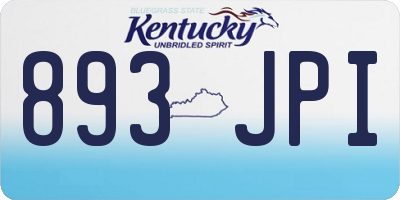 KY license plate 893JPI