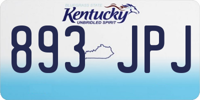 KY license plate 893JPJ