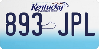 KY license plate 893JPL